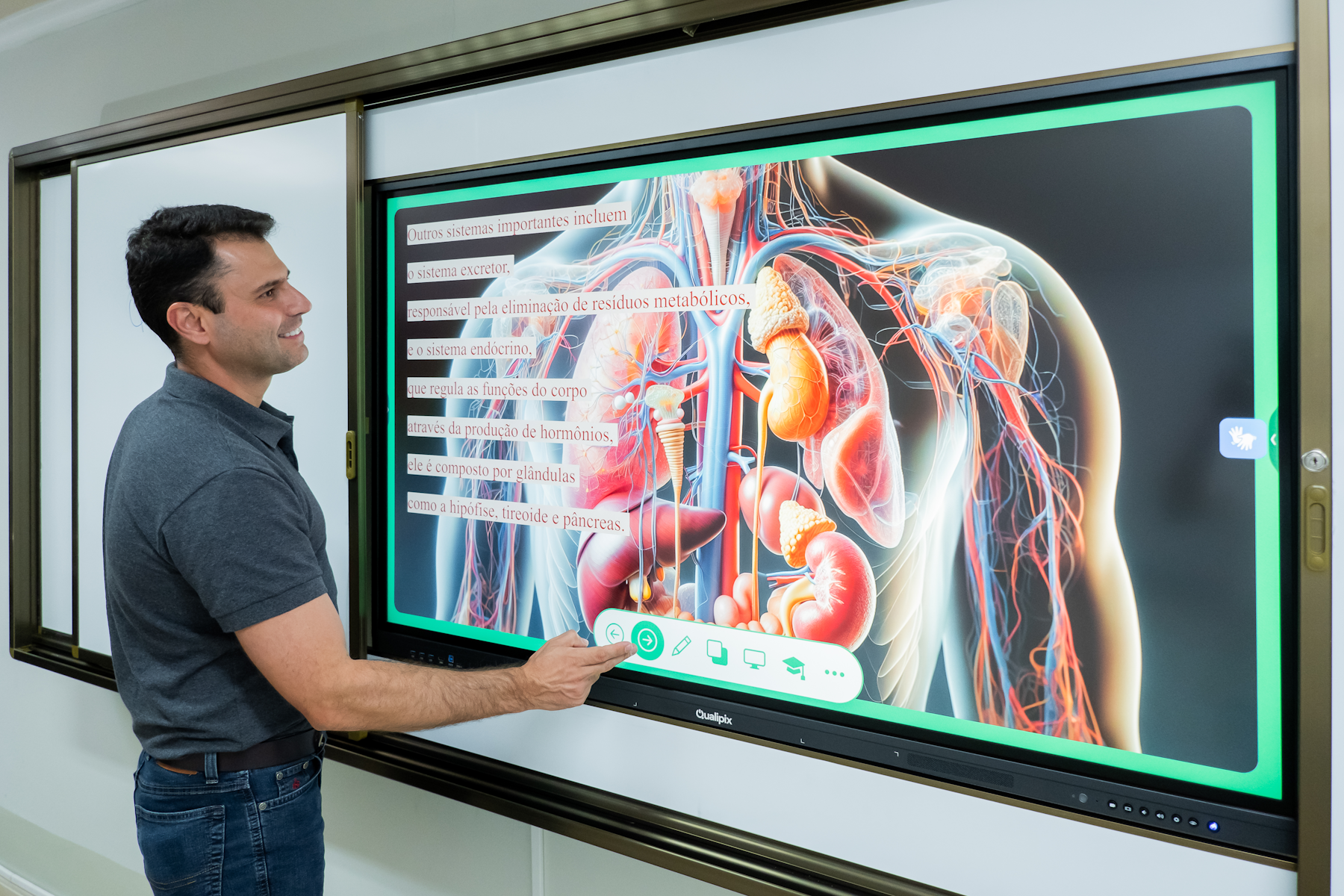 Quadro Branco com Lousa Digital Integrada Qualipix